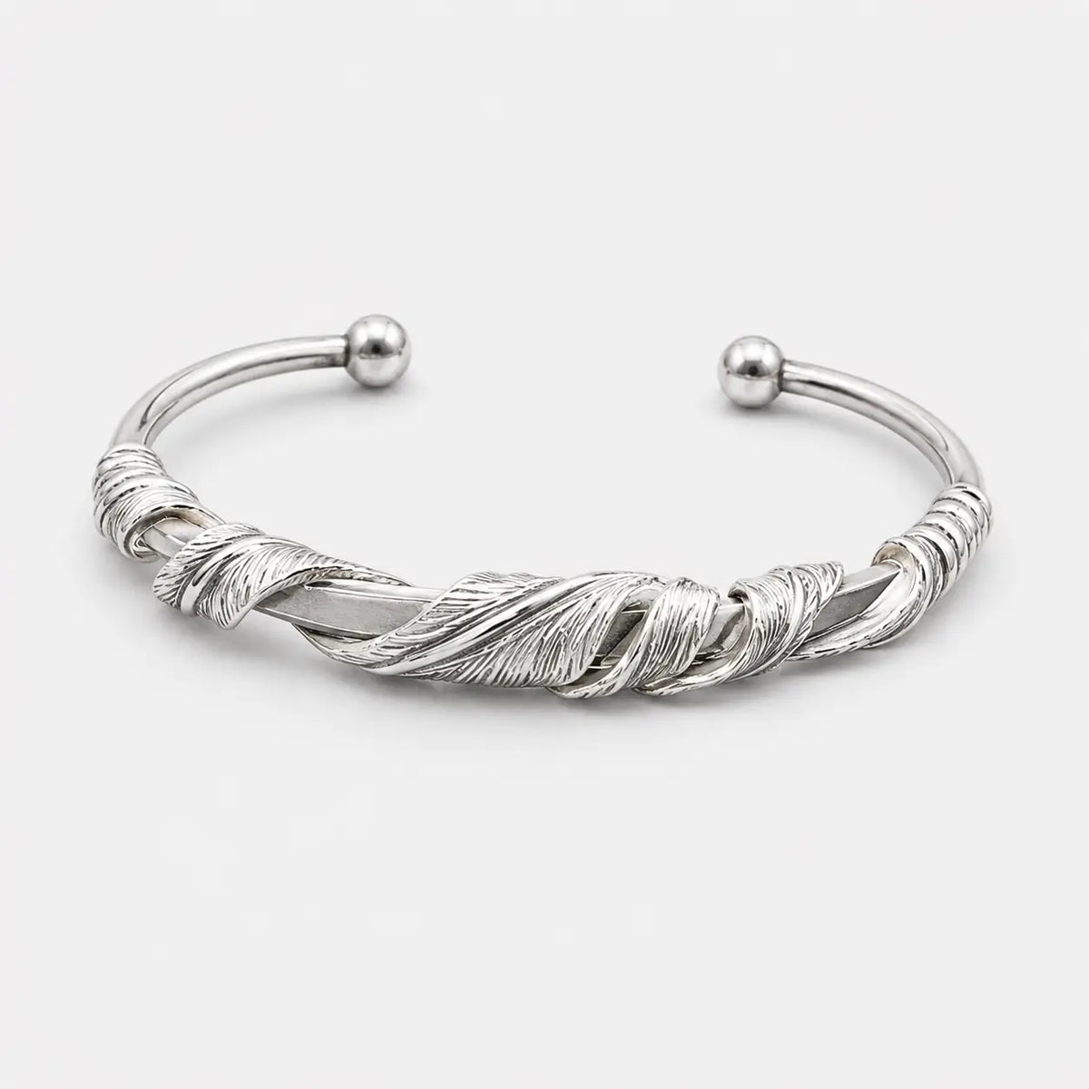Horizon Blue Twist Feather Bangle