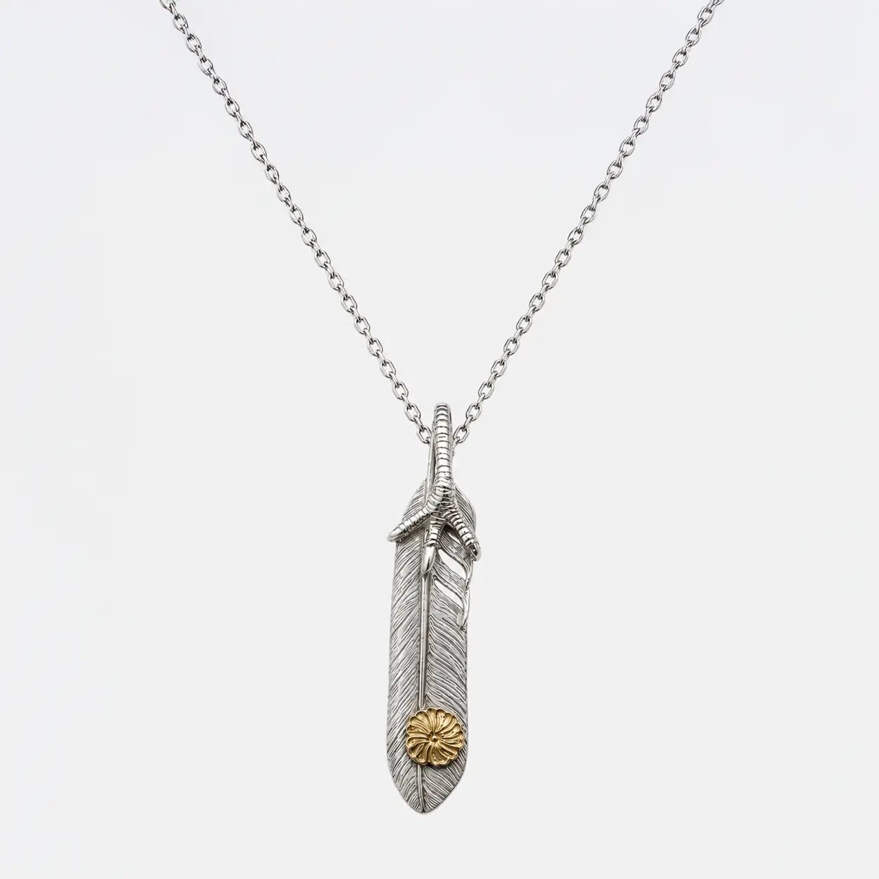 Ken Kikuchi K24 Point Feather with Claw Pendant