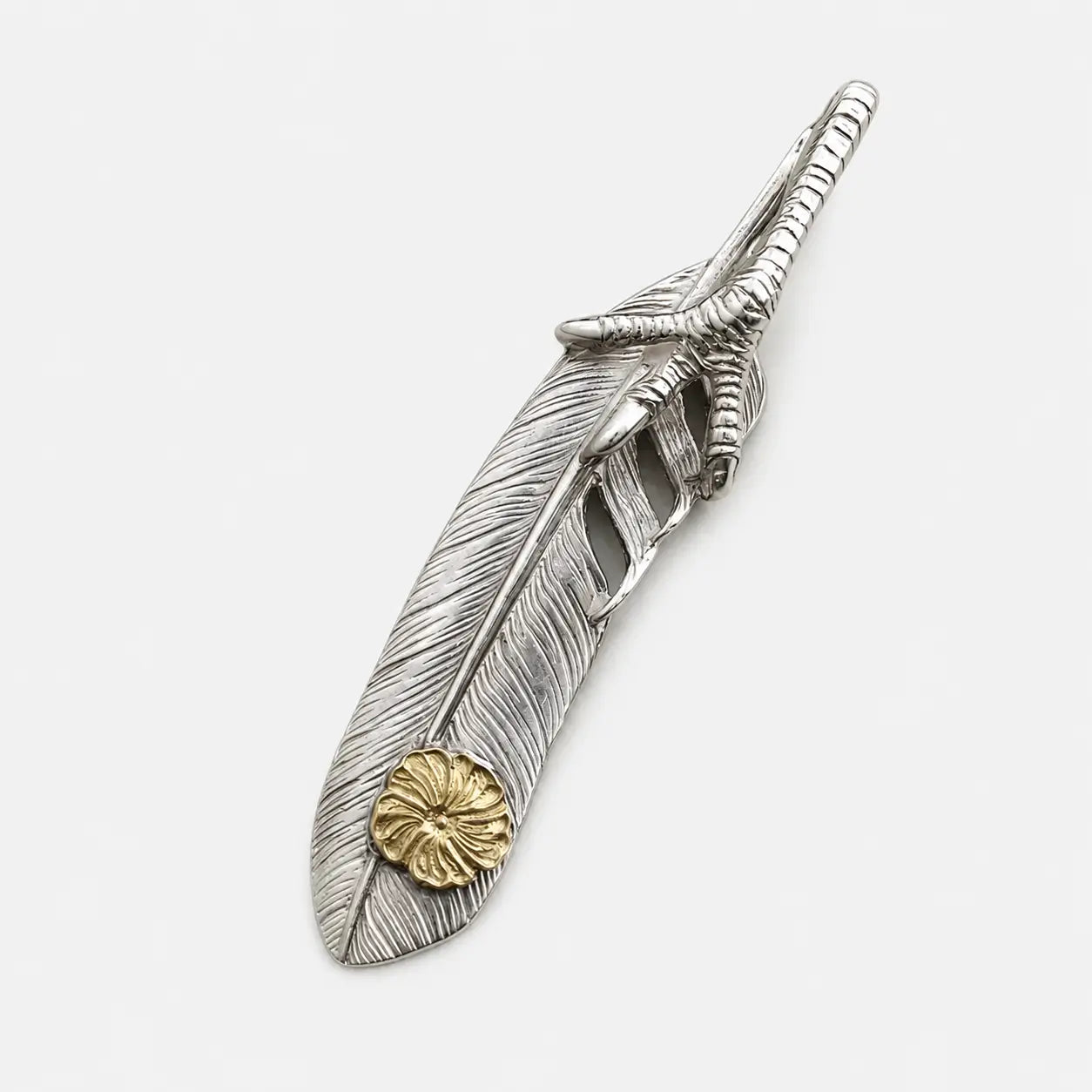 Ken Kikuchi K24 Point Feather with Claw Pendant