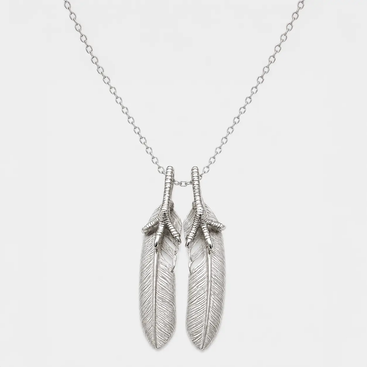 Ken Kikuchi Silver Feather with Claw Pendant
