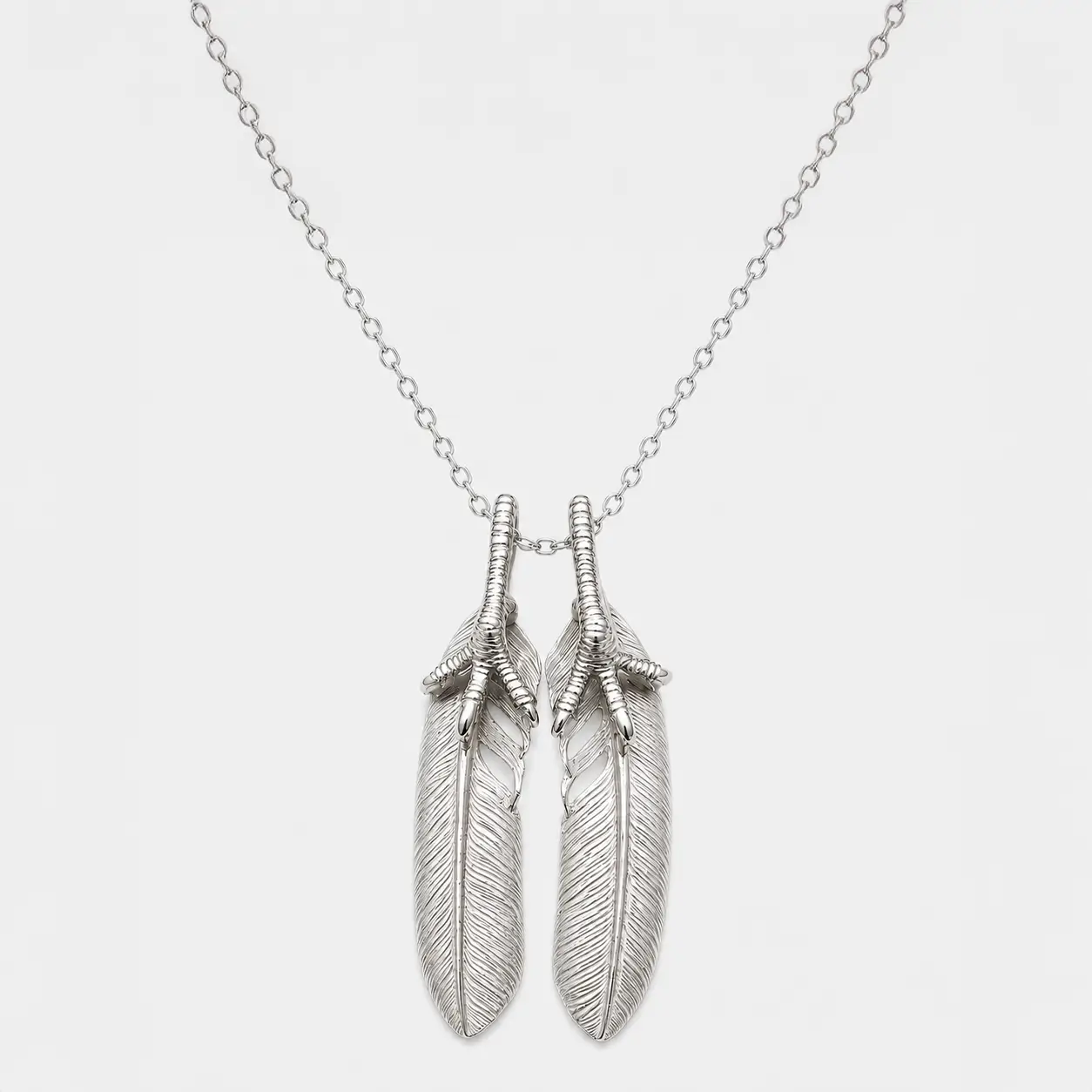 Ken Kikuchi Silver Feather with Claw Pendant