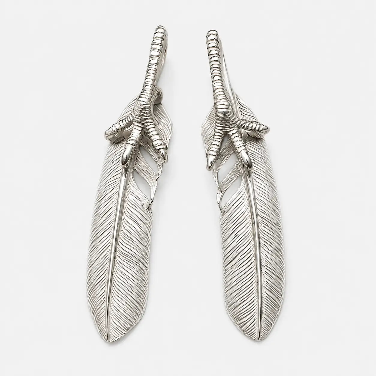 Ken Kikuchi Silver Feather with Claw Pendant