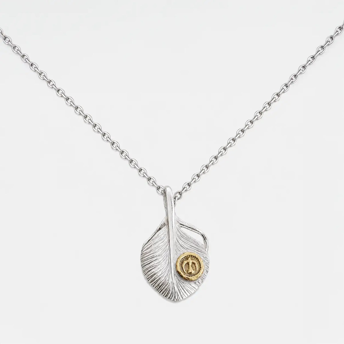 Ken Kikuchi Small K24 Point Silver Feather Pendant F-35/F-36