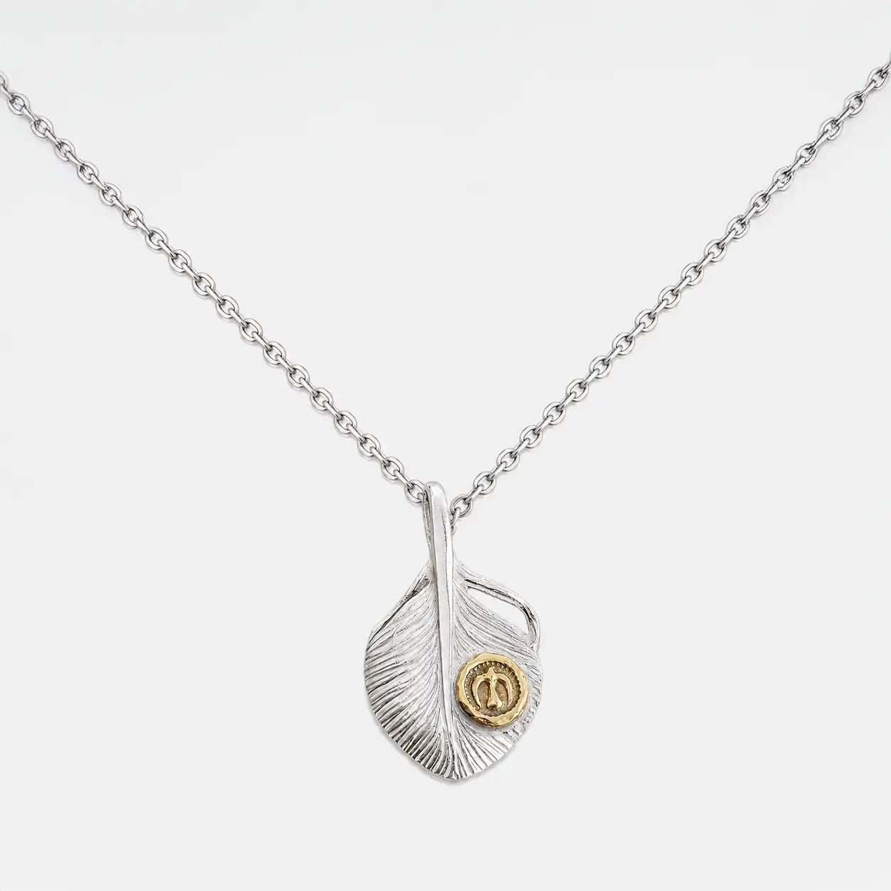 Ken Kikuchi Small K24 Point Silver Feather Pendant F-35/F-36