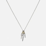 Larry Smith Copper Eagle Head Wind Cut Feather Necklace