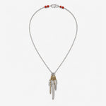Larry Smith Copper Eagle Head Wind Cut Feather Necklace