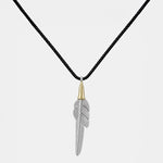 Larry Smith Copper Eagle Head Wind Cut Feather Pendant