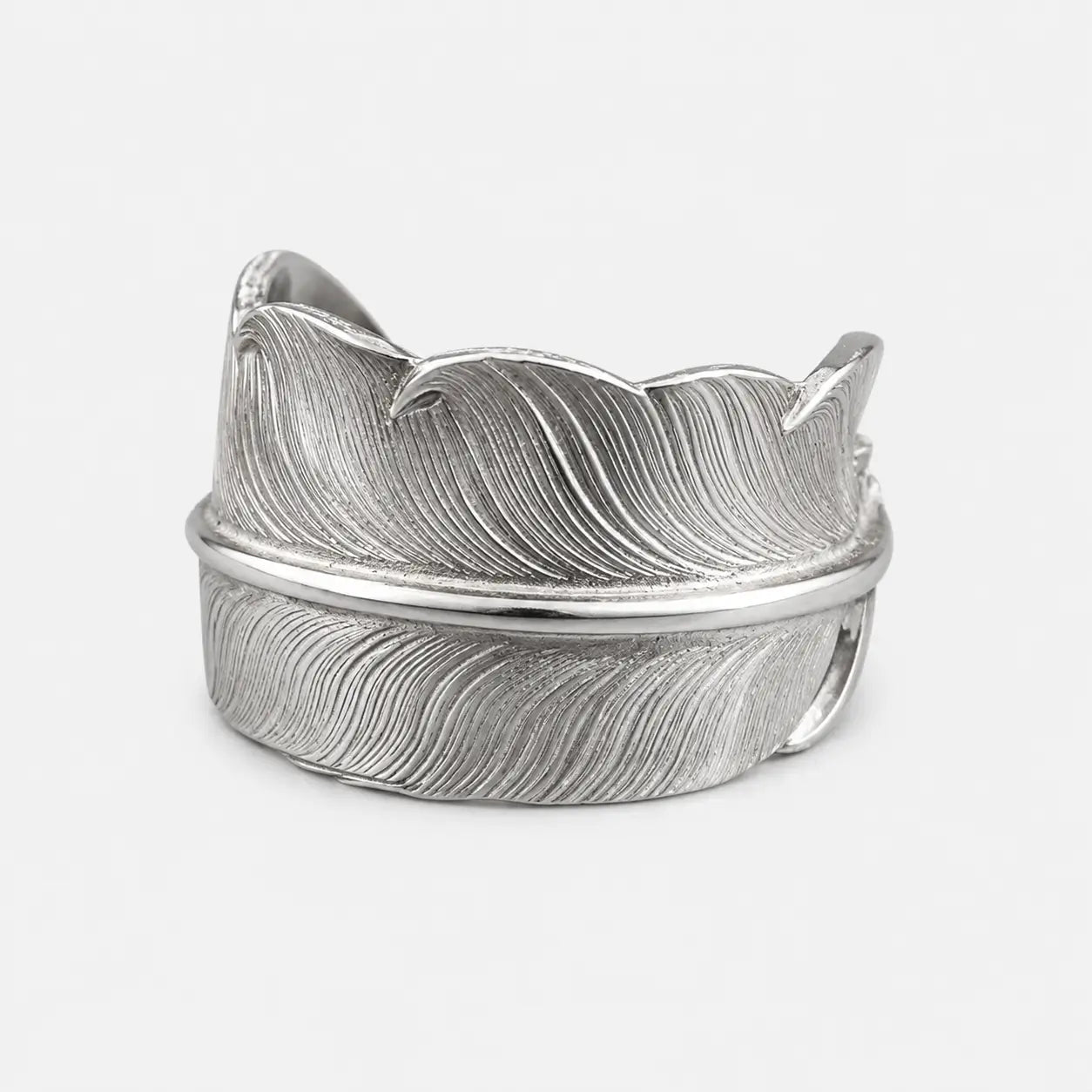 Larry Smith Eagle Head Feather Ring