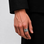 Larry Smith Eagle Head Feather Ring