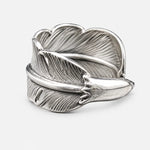 Larry Smith Eagle Head Feather Ring
