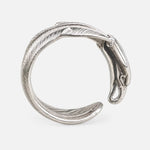 Larry Smith Eagle Head Feather Ring