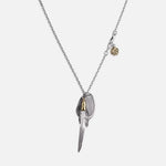 Larry Smith Eagle Head Feather & Rose Necklace