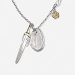 Larry Smith Eagle Head Feather & Rose Necklace