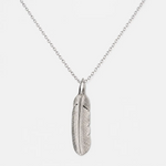 Larry Smith Silver Eagle Head Feather Pendant