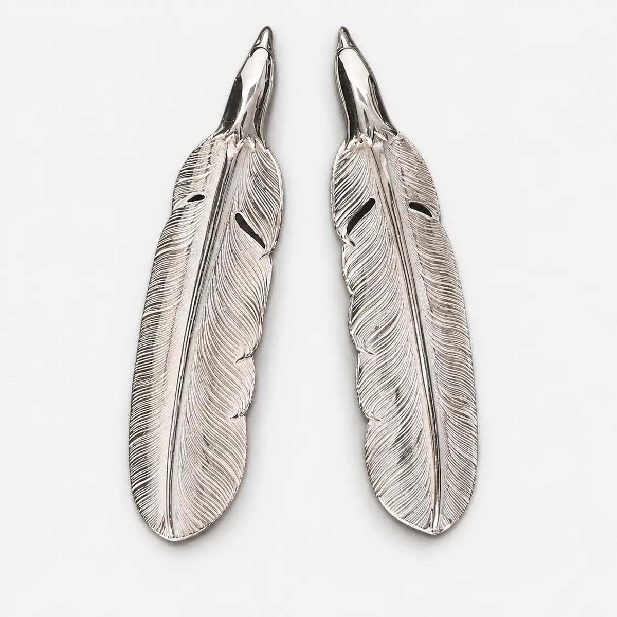 Larry Smith Silver Eagle Head Feather Pendant