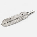 Larry Smith Silver Eagle Head Feather Pendant