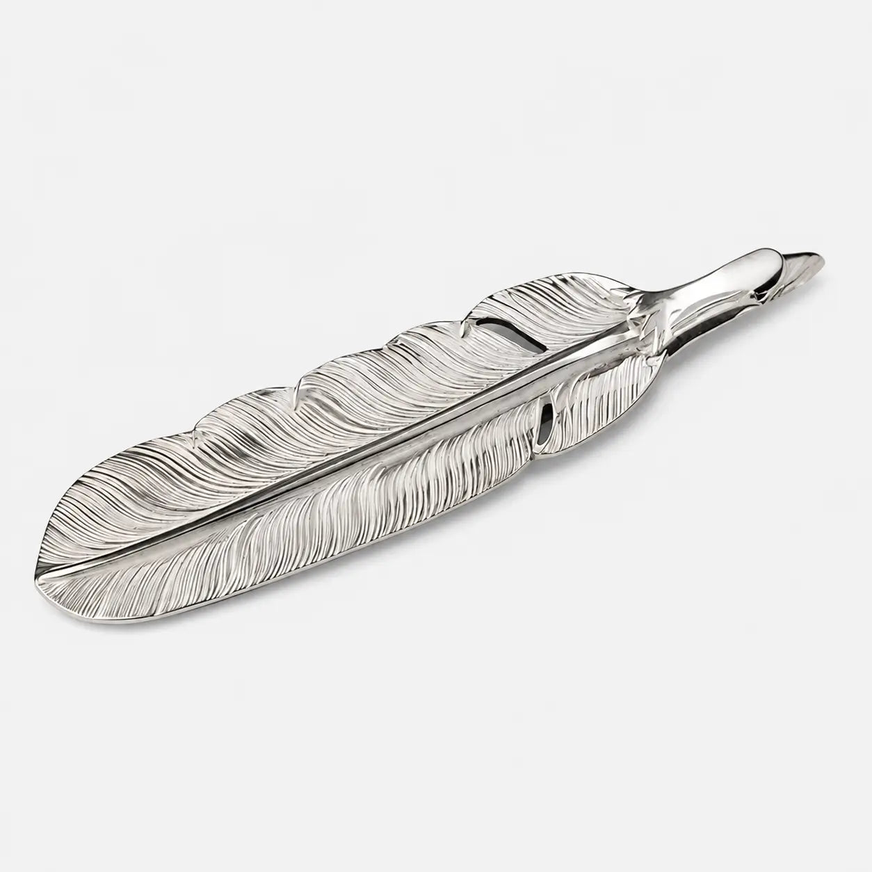 Larry Smith Silver Eagle Head Feather Pendant