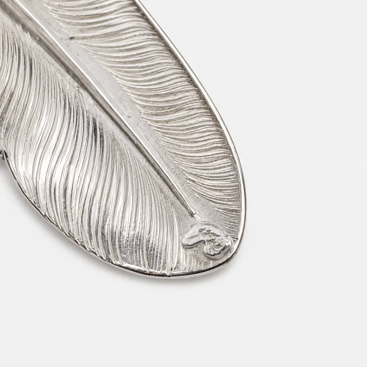 Larry Smith Silver Eagle Head Feather Pendant