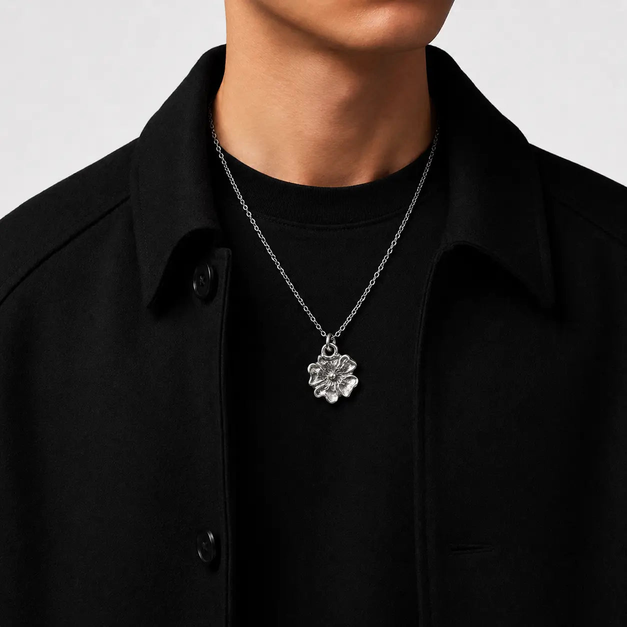 Larry Smith Silver Rose Pendant