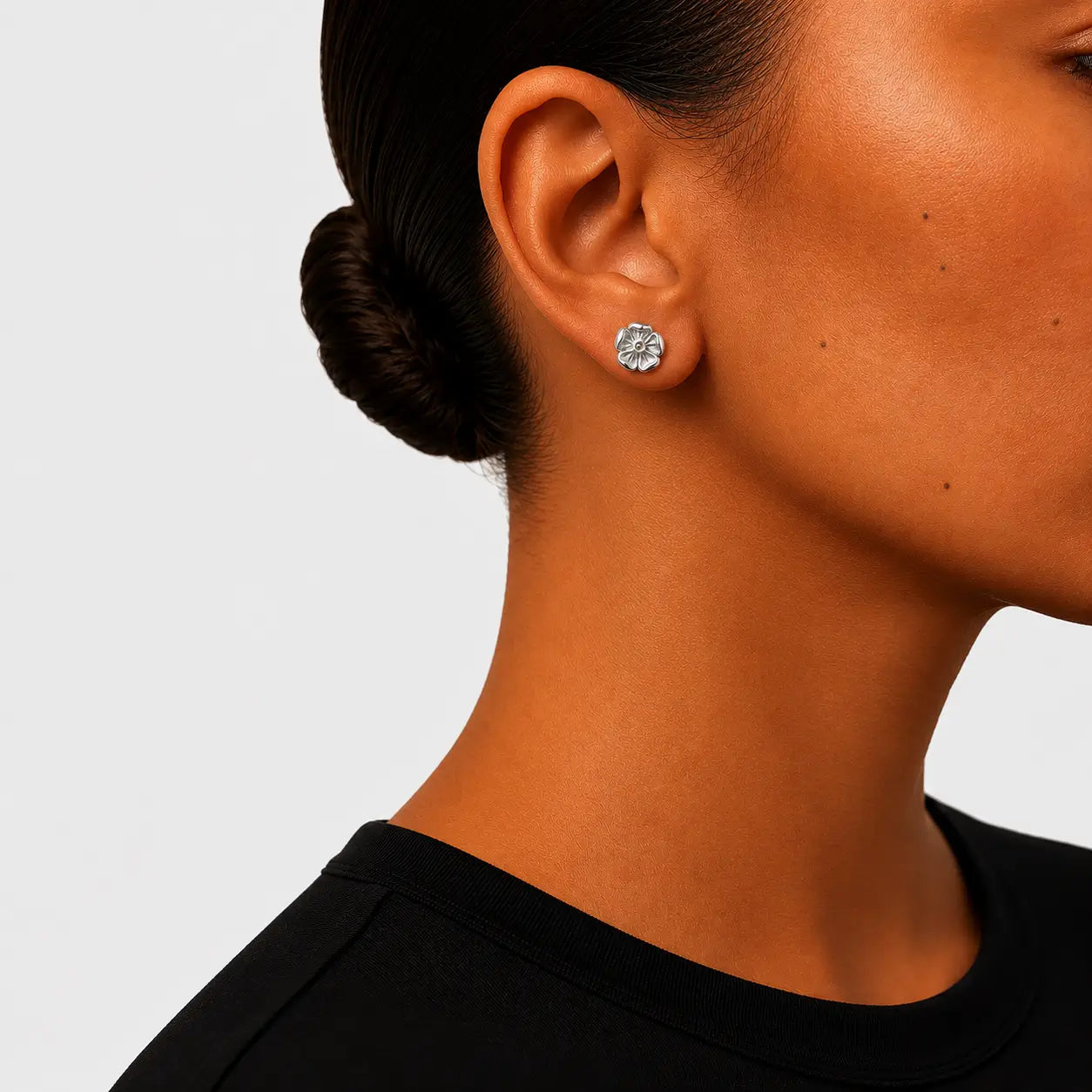 Tady King Silver Rose Earrings