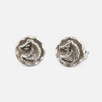 Tady King Stamped Wolf Head Earrings