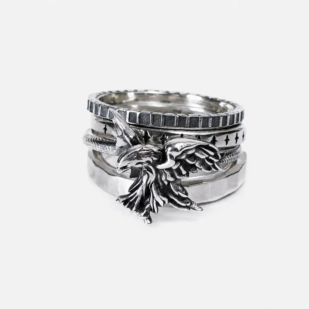Werkstatt München 4 Silver Ring Combination Eagle