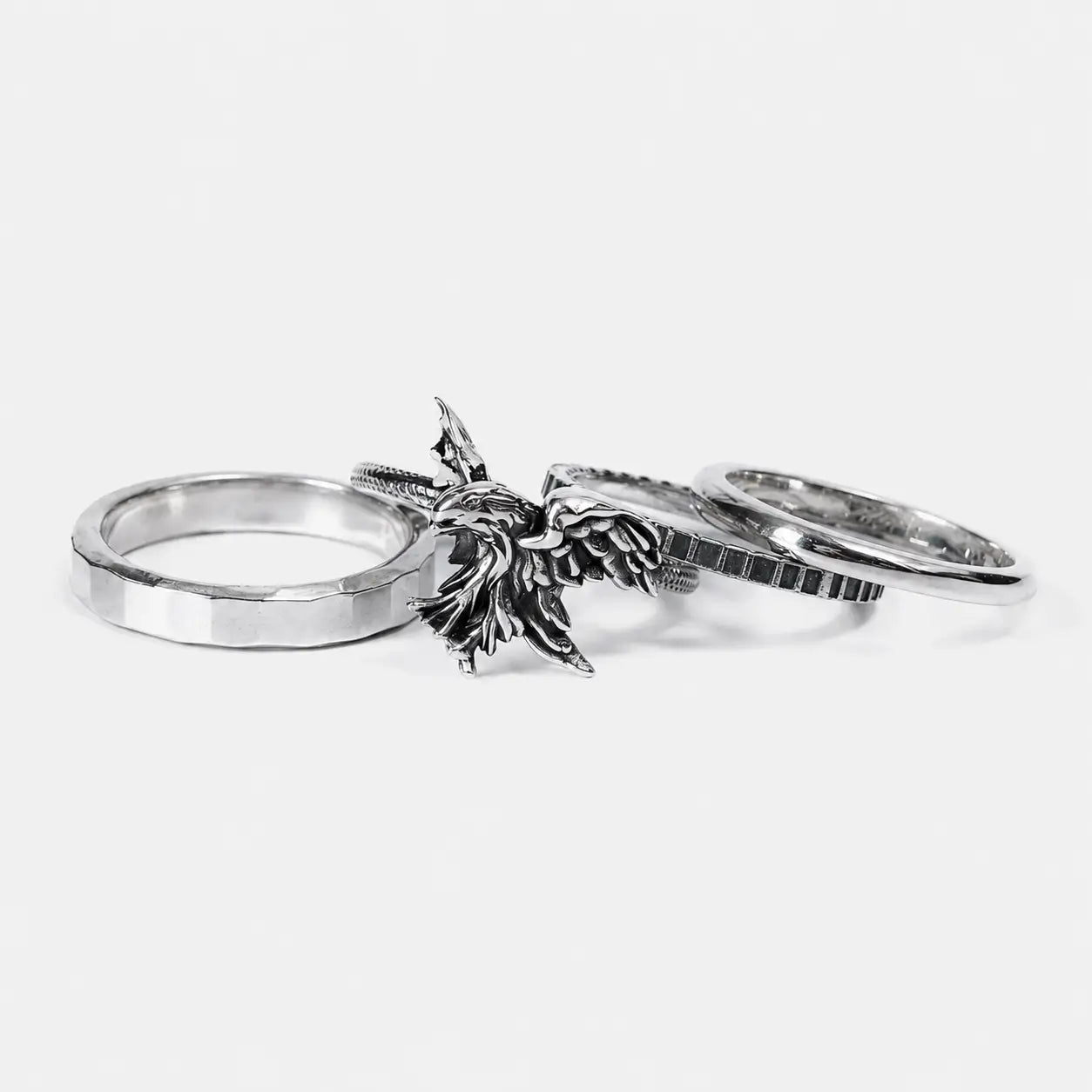 Werkstatt München 4 Silver Ring Combination Eagle