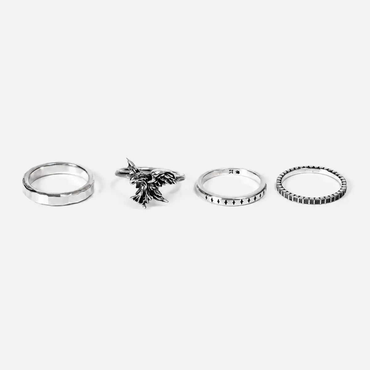 Werkstatt München 4 Silver Ring Combination Eagle