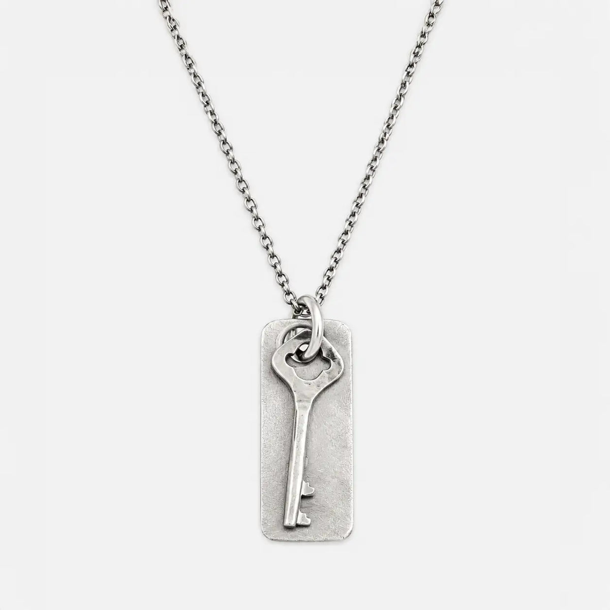 Werkstatt München Fine Chain Key + Tag Necklace