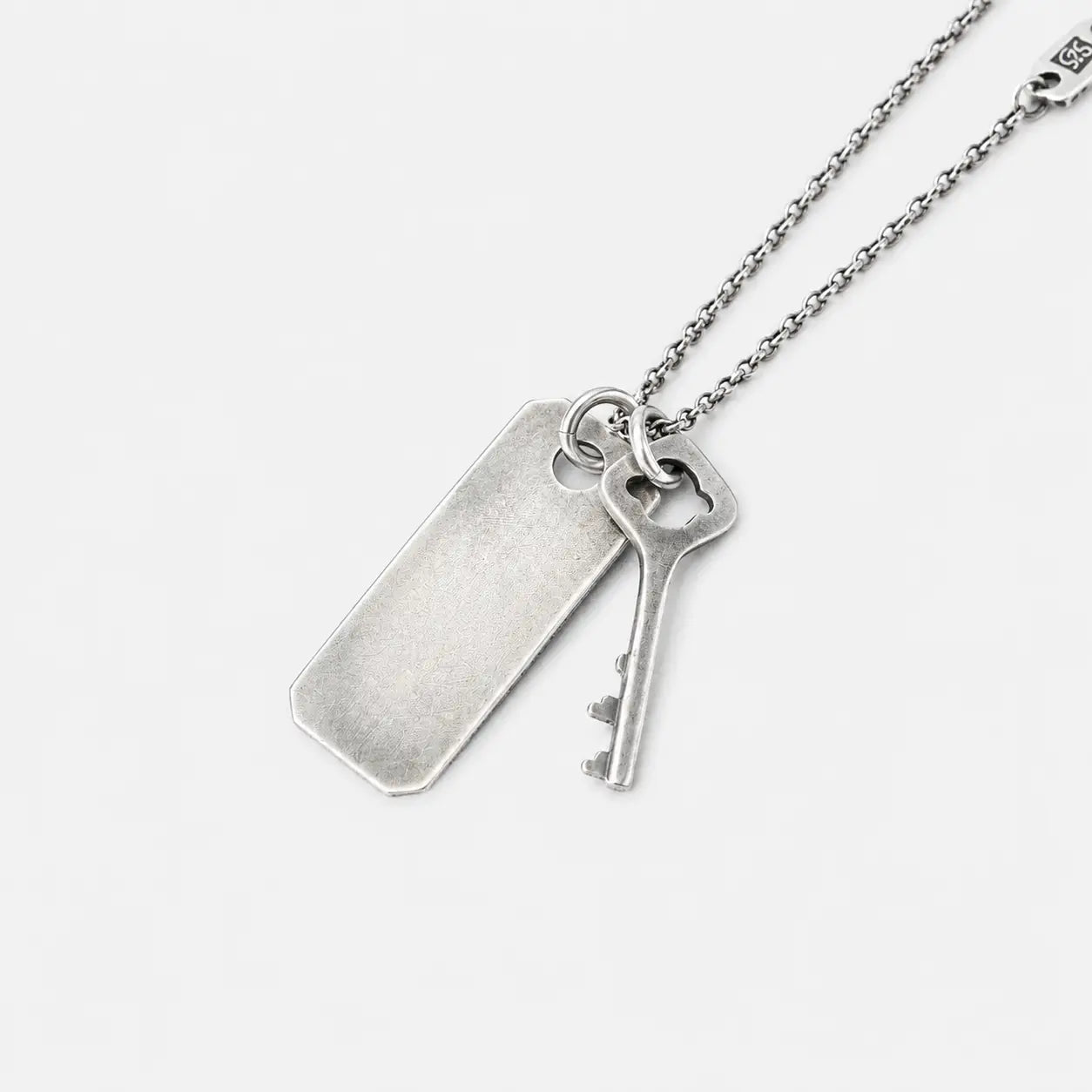 Werkstatt München Fine Chain Key + Tag Necklace