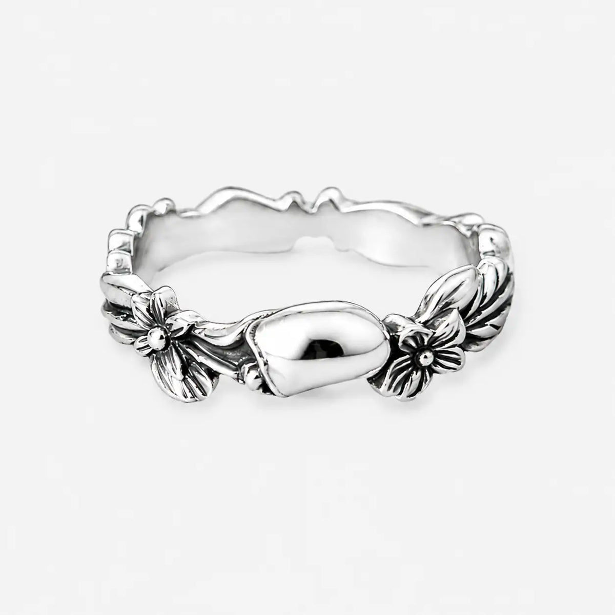 Werkstatt München Floral Skull Ring