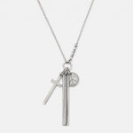 Werkstatt München Silver Cross Peace And Bar Necklace