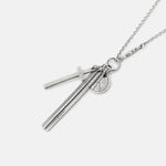 Werkstatt München Silver Cross Peace And Bar Necklace