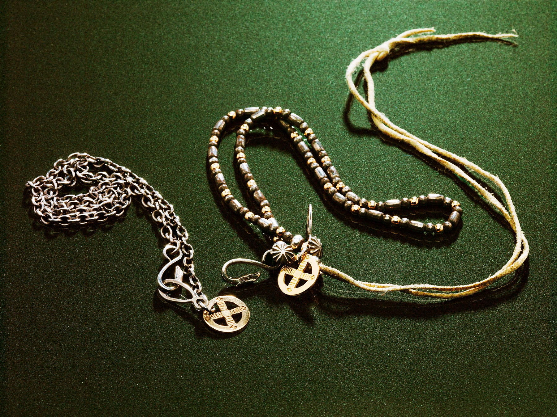 Silver chain and antique bead necklaces — Ginza Silver